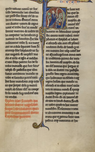 Initial H: Moses Speaking to the Israelites by Unknown artist