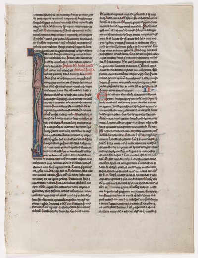 Initial I: Entwined Beast and Serpent: Leaf from a Bible (2 of 2 Excised Leaves) by Unknown artist