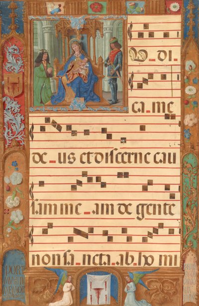 Initial I: The Virgin and Child with the Gentleman from Cologne by Unknown artist