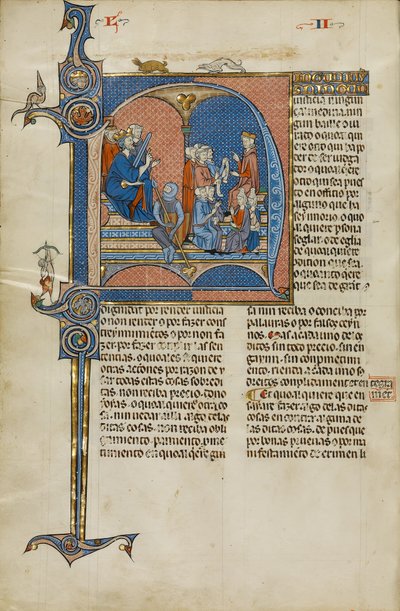 Initial N: King James I of Aragon Overseeing a Court of Law by Unknown artist