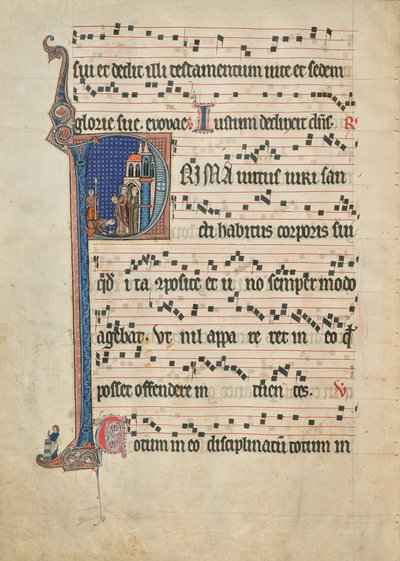 Initial P: Saint Bernard Displaying the Host to William of Aquitaine by Unknown artist