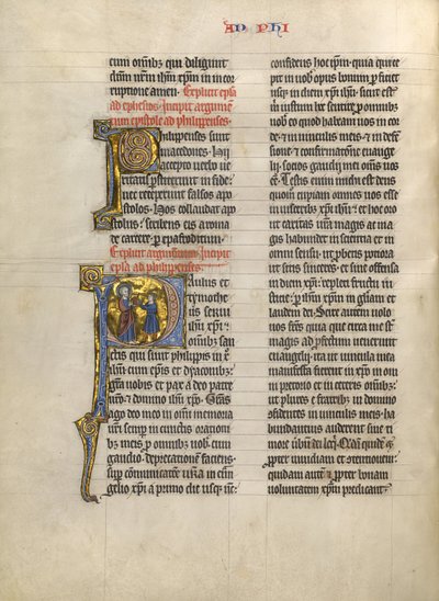 Initial P: Saint Paul Giving a Book to a Messenger by Unknown artist