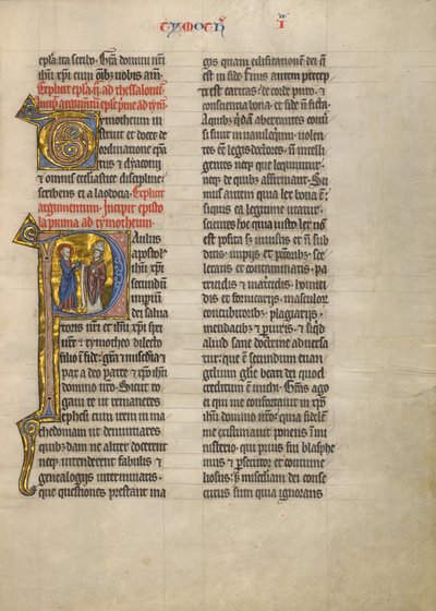 Initial P: Saint Paul with a Book and a Bishop by Unknown artist
