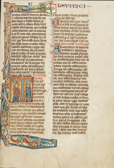 Initial T: Aaron and an Israelite by Unknown artist