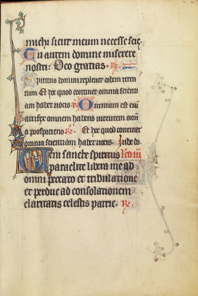 Initial V: A Male Saint and a Female Saint in Conversation by Unknown artist