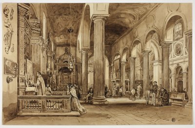 Interior of a Cathedral in Southern Italy by Unknown artist