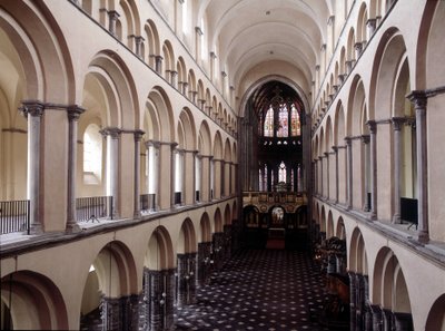 Interior of the cathedral of Tournai: the Nef. Belgium by Unknown artist