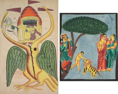 Jatayu Hinders Ravana’s Chariot, Trying to Prevent the Abduction of Sita by Unknown artist