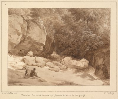 Confluence of the Two Torrents Forming the Grésy Waterfall by Unknown artist