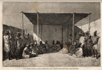 King Ahmadou presiding over a council of the Toucouleur empire in Segou Sikoro (Mali) by Unknown artist