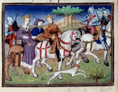 King Philip VI of Valois and the White Queen of Navarre Starting for Hunting by Unknown artist