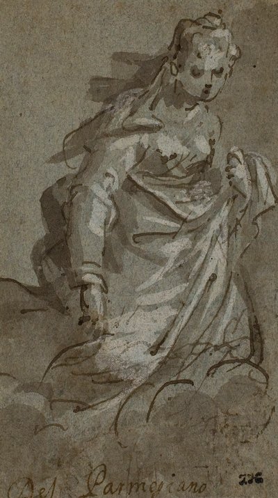 Kneeling Cloud-borne Female Figure by Unknown artist