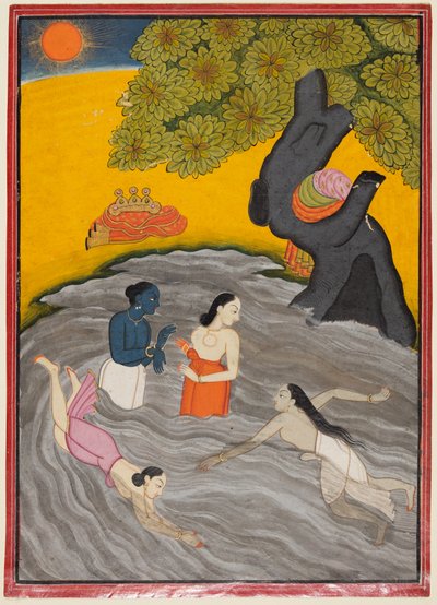 Krishna Playing with the Gopis in the Yamuna by Unknown artist