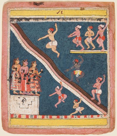 Krishna and the Cowherds Dive into the River, from a Rasikapriya by Unknown artist