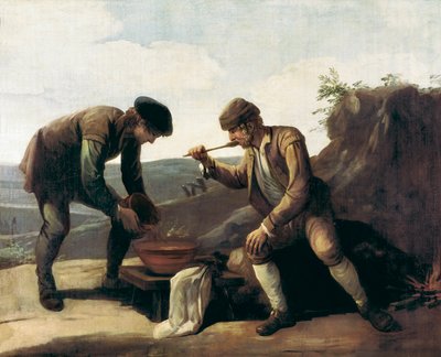 La Sopa Boba or the breakfast, Anonymous painting of the 18th century by Unknown artist
