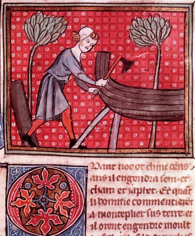 Construction of the Ark of Noah (detail) by Unknown artist