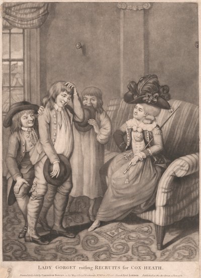 Lady Gorget raising Recruits for Cox Heath by Unknown artist