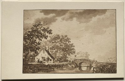 Landscape with Cottage and Bridge by Unknown artist