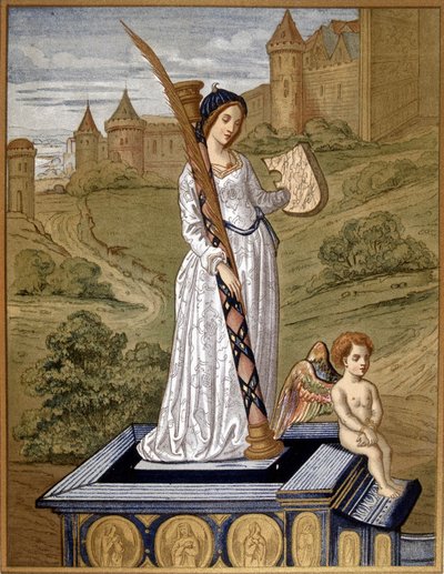Laure leads love to the temple of chastity (Laura de Noves) by Unknown artist