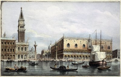 Le mole vu du canal - in "Album of the main views of Venice", ill. by Marco Moro, ed. Gio Brizeghel, v.1840 by Unknown artist