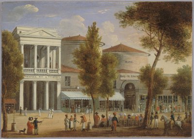 The Théâtre des Variétés and the Passage des Panoramas, Boulevard Montmartre, circa 1825 by Unknown artist