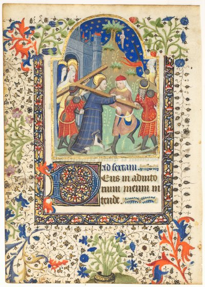 Leaf from a Book of Hours: Christ Carrying the Cross (Sext, Hours of the Cross) by Unknown artist