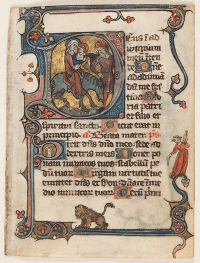 Leaf from a Book of Hours: Initial D: Flight into Egypt (2 of 2 Excised Leaves) by Unknown artist