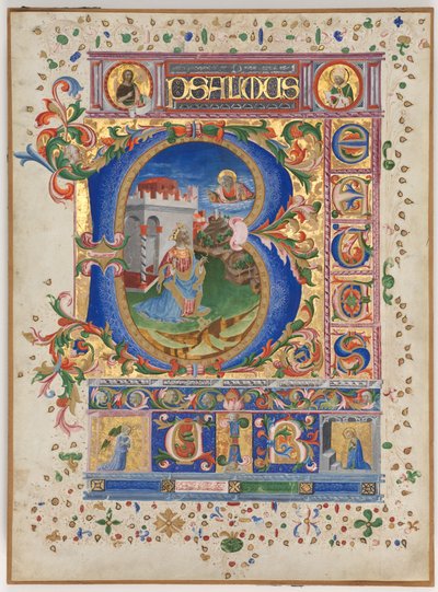 Leaf from a Psalter with Historiated Initial (B): King David by Unknown artist