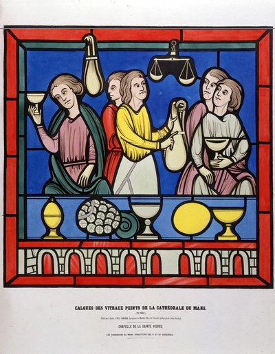 Les Changeurs du Mans - Painted Stained Glass from the Cathedral of Le Mans by Unknown artist