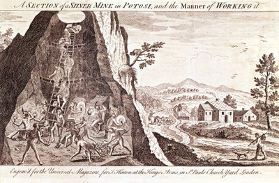 The silver mines at Potosi, Bolivia by Unknown artist