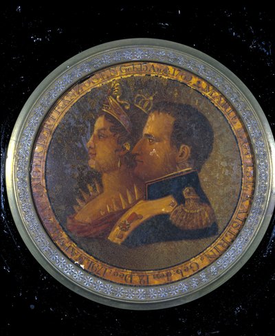 Lid of a snuffbox with portraits of Napoleon I and Josephine by Unknown artist