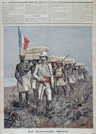 Lieutenant Mizon heads an exploration column in Central Africa - in Le Petit Journal of 09/07/1892 by Unknown artist