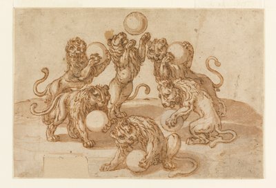 Lions Juggling the Medici Balls by Unknown artist