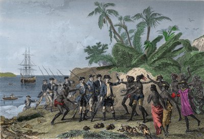 Louis Antoine (Louis-Antoine) of Bougainville, French navigator (1729-1811), addressing the islands of the Marquises in Tahiti, April 6 by Unknown artist