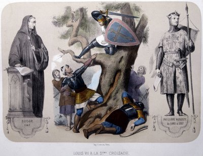 Louis VII fights against the Saracens during the 2nd crusade by Unknown artist