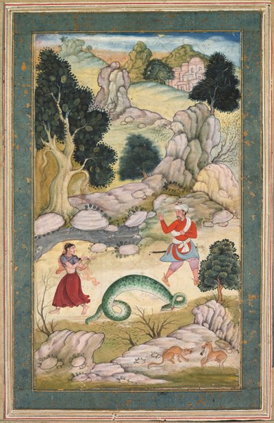 Lovers Parting, Page from a Book of Fables by Unknown artist