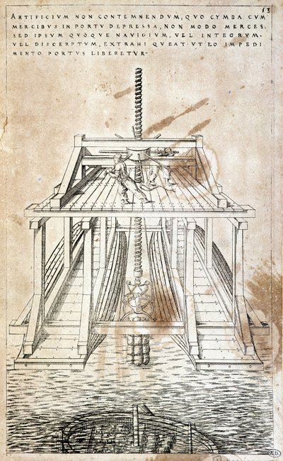 Machine for retrieving goods from a wreck by Unknown artist