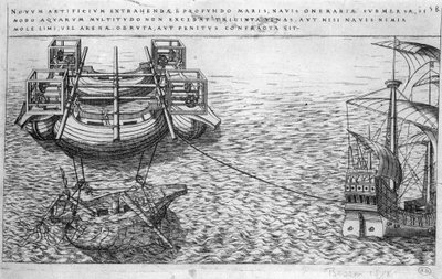 Machine for the bail-out of ships in the 16th century - ed. 1578 by Unknown artist