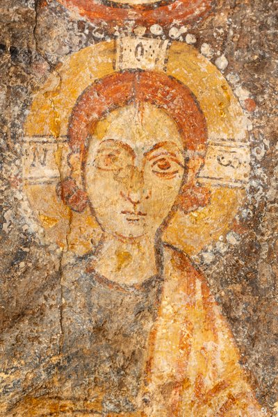 Madonna and Child Between the Archangels (detail of the Child) by Unknown artist