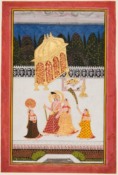 Maharana Ari Singh II of Mewar (r. 1761–73) with His Consort on a Terrace by Unknown artist