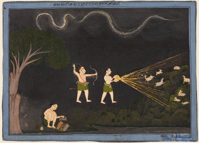 Maharana Jagat Singh II of Mewar (r. 1734–51) Dressed as a Bhil, Hunting Deer at Night by Unknown artist