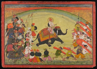 Maharao Guman Singh Riding an Elephant in Procession by Unknown artist
