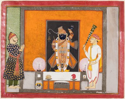 Maharao Ram Singh II of Kota (r. 1828–66) Worships Brij Nathji as the Bridegroom by Unknown artist