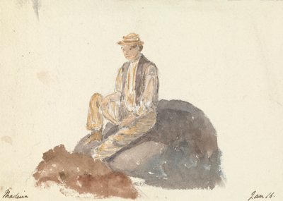 Man Sitting on a Rock (Madeira Jan 16) by Unknown artist