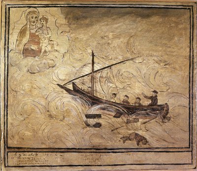 Man at the sea. 16th century voto from the Church of the Madonna dell