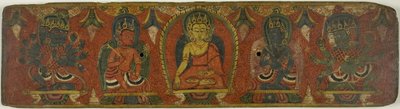 Manuscript Cover with Buddha, Two Bodhisattvas and Two Protective Deities by Unknown artist