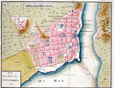 Manuscript map of the city of Santo Domingo by Unknown artist