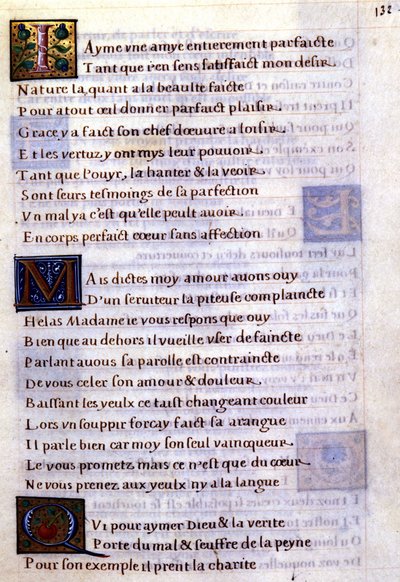 Manuscript page with ornate lettering - Margarita of Navarre by Unknown artist