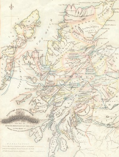 Map of the Highlands of Scotland with the Territories of the Clans by Unknown artist