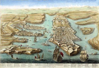 Map of the port of Malta, its fortifications and the castle by Unknown artist